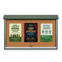 60x36 Outdoor Message Center Cork Bulletin Board | Sliding Doors Information Board