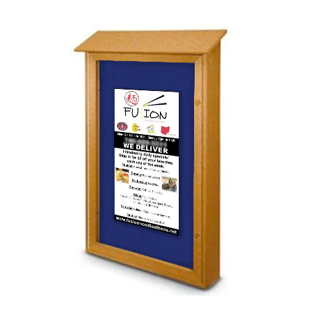 Outdoor Message Center Cork Board 32" x 48" | LEFT Hinged - Single Door Information Board