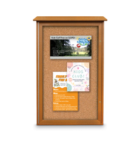 Outdoor Message Center Cork Board 38" x 54" | LEFT Hinged - Single Door Information Board