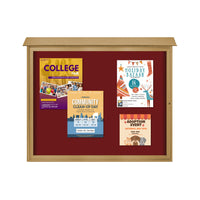 24" x 36" Outdoor Message Center Cork Board | LEFT Hinged - Lockable Door Information Board, Wall Mount Eco-Design, Recycled Faux Wood