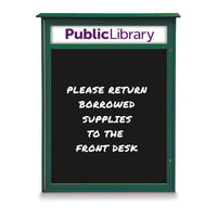20" x 30" Outdoor Message Center - Magnetic Black Dry Erase Board