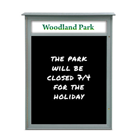 22" x 28" Outdoor Message Center - Magnetic Black Dry Erase Board