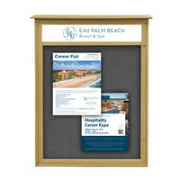 24x36 MINI Outdoor Message Center Wall Mount Information Board with Header | Maintenance Free
