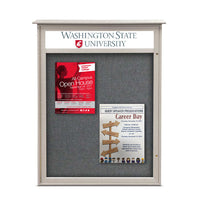 24x48 Outdoor Message Center Wall Mount Information Board with Header | Maintenance Free (Image Not to Scale)