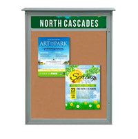 24x48 Outdoor Message Center Wall Mount Information Board with Header | Maintenance Free (Image Not to Scale