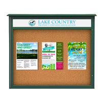 36x36 Outdoor Message Center Wall Mount Information Board with Header | Maintenance Free