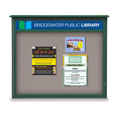 48x48  Outdoor Message Center Wall Mount Information Board with Header | Maintenance Free