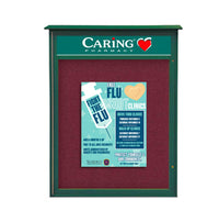 18x24 Outdoor Cork Board Message Center with Header - LEFT Hinged (Image Not to Scale)