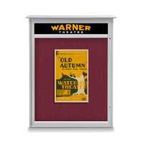 22x28 Outdoor Cork Board Message Center with Header - LEFT Hinged (Image Not to Scale)