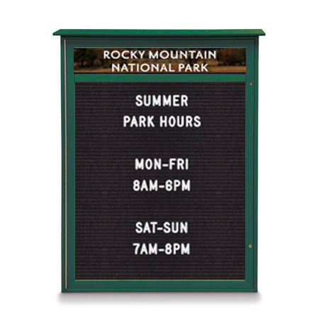20x30 Wall Mounted Outdoor Message Center with Letter Board with Header