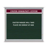 30x36 Wall Mounted Outdoor Message Center with Letter Board with Header