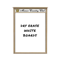 38" x 54" Outdoor Message Center - Magnetic White Dry Erase Board with Header