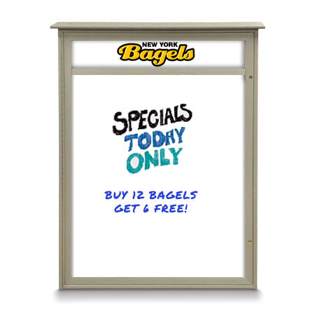 20" x 20" Outdoor Message Center - Magnetic White Dry Erase Board