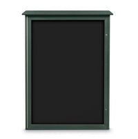 38x54 Outdoor Message Center with Fabric Magnetic Board Wall Mounted - Eco-Friendly Recycled Plastic Enclosed Information Board (Shown in Woodland Green Finish and Black Fabric)
