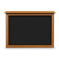 48x36 Outdoor Message Center with Fabric Magnetic Board Wall Mounted - Eco-Friendly Recycled Plastic Enclosed Information Board (Shown in Cedar Finish and Black Fabric)