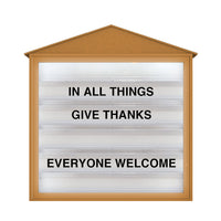 Cathedral-style 28"x48" Reader Board Message Center with LED Lighting | Cedar Finish