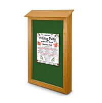 Outdoor Message Center Cork Board 24" x 48" | LEFT Hinged - Single Door Information Board