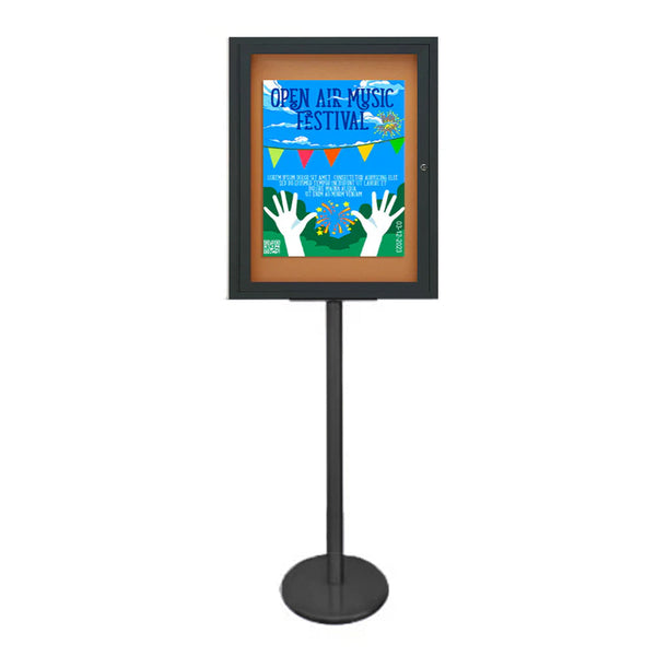 Outdoor Enclosed Bulletin Board Display Stand for Menus, Posters, Signs | Metal Cabinet in 4 Sizes: 8.5x11, 11x17, 18x24, 22x28