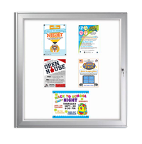 Outdoor Premium Weatherproof Magnetic White Notice Board | Holds (12) 8.5x11 Graphics | Silver Finish