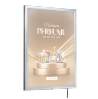 Outdoor 24x36 LED Light Box, Weatherproof Poster Snap Frame Locking with Silver Finish