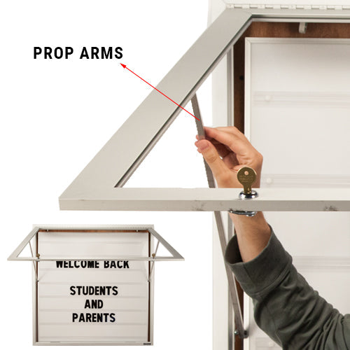 Prop arms support and hold open your standing 72x48 reader board while putting in your message.