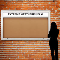 Extreme WeatherPlus™ Extra Large Outdoor Enclosed Bulletin Board Display Case with Header Comes in 16+ Sizes (Landscape Orientation Shown)