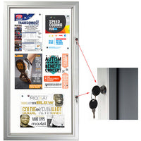 Lockable Magnetic Boards have (2) Front Locks with Key Set to keep the enclosed notice board secure.
