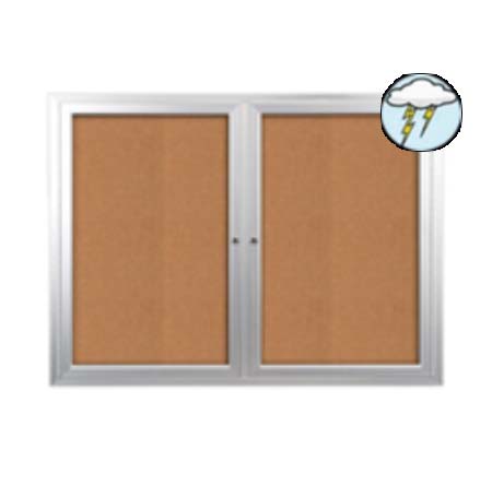 50x40 Enclosed Outdoor Bulletin Boards with Radius Edge (2 DOORS)