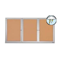 SwingCase 96 x 36 Outdoor Enclosed Bulletin Boards 3 DOOR