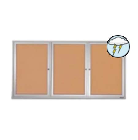 SwingCase 72 x 36 Outdoor Enclosed Bulletin Boards 3 DOOR