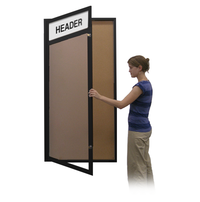 36x96 Extra Large Outdoor Enclosed Bulletin Board Swing Cases with Header (Single Door)