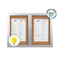 48 x 60 Enclosed Outdoor Bulletin Boards with Lights (2 DOORS)