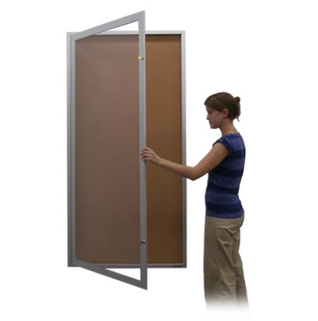 SwingCase 48x96 Extra Large Outdoor Enclosed Poster Cases | XL Single Door Metal Display Cabinet