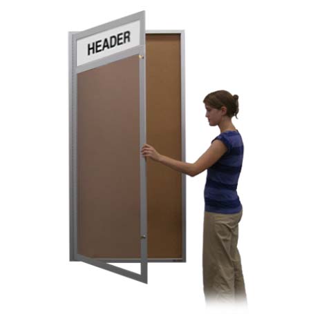 48x96 Large Outdoor Poster Cases with Header (Single Door)