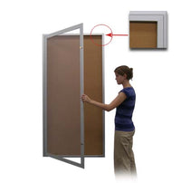 Extra Large 36 x 96 Outdoor Enclosed Bulletin Board Lighted SwingCase with Radius Edge Cabinet Corners