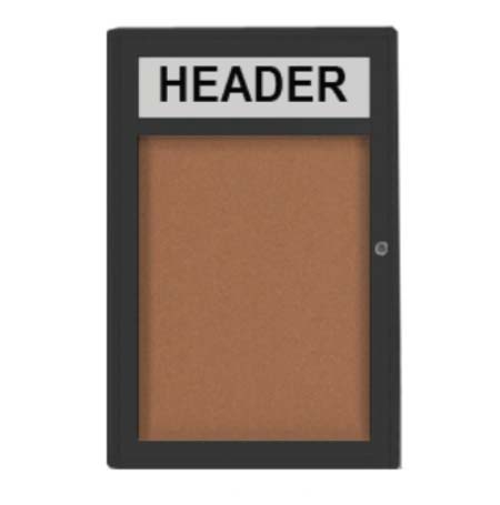 22 x 28 Outdoor Enclosed Bulletin Boards with Header and Lights (Radius Edge)