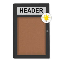 Extra Large Outdoor Enclosed Bulletin Board 36 x 96 Swing Cases with Header and Lights (Radius Edge)