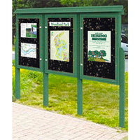 Standing Outdoor 3-In-Row Single Sided Bulletin Board Info Center is available in 6 Plastic Lumber Finishes
